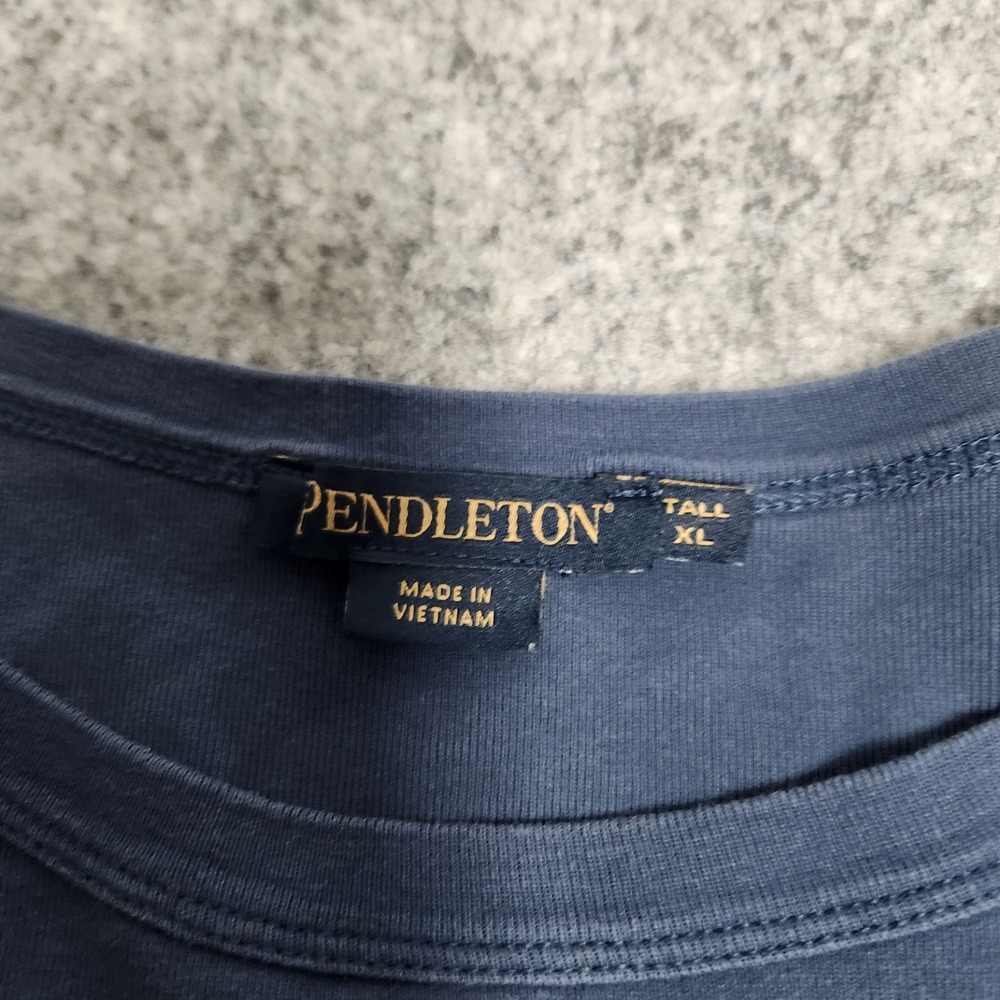 Pendleton Scoop Neck Sweatshirt Men XL Tall Blue Long Sleeve Pullover Slim Fit - Picture 3 of 6